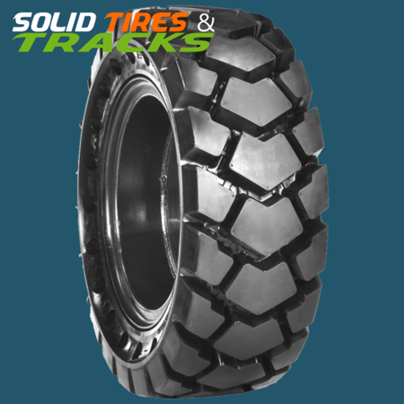 Set of 4 Solid Skid Steer Tires 12-16.5- Severe Duty